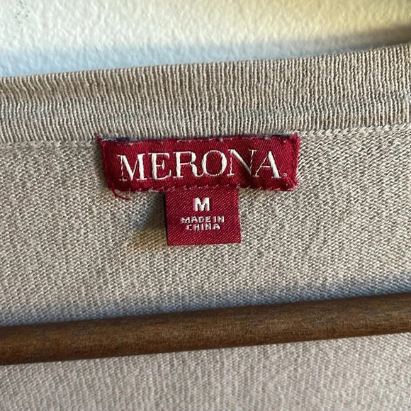 Merona 3/4 Sleeve Cardigan, Tan, Women’s Medium - Picture 3 of 6